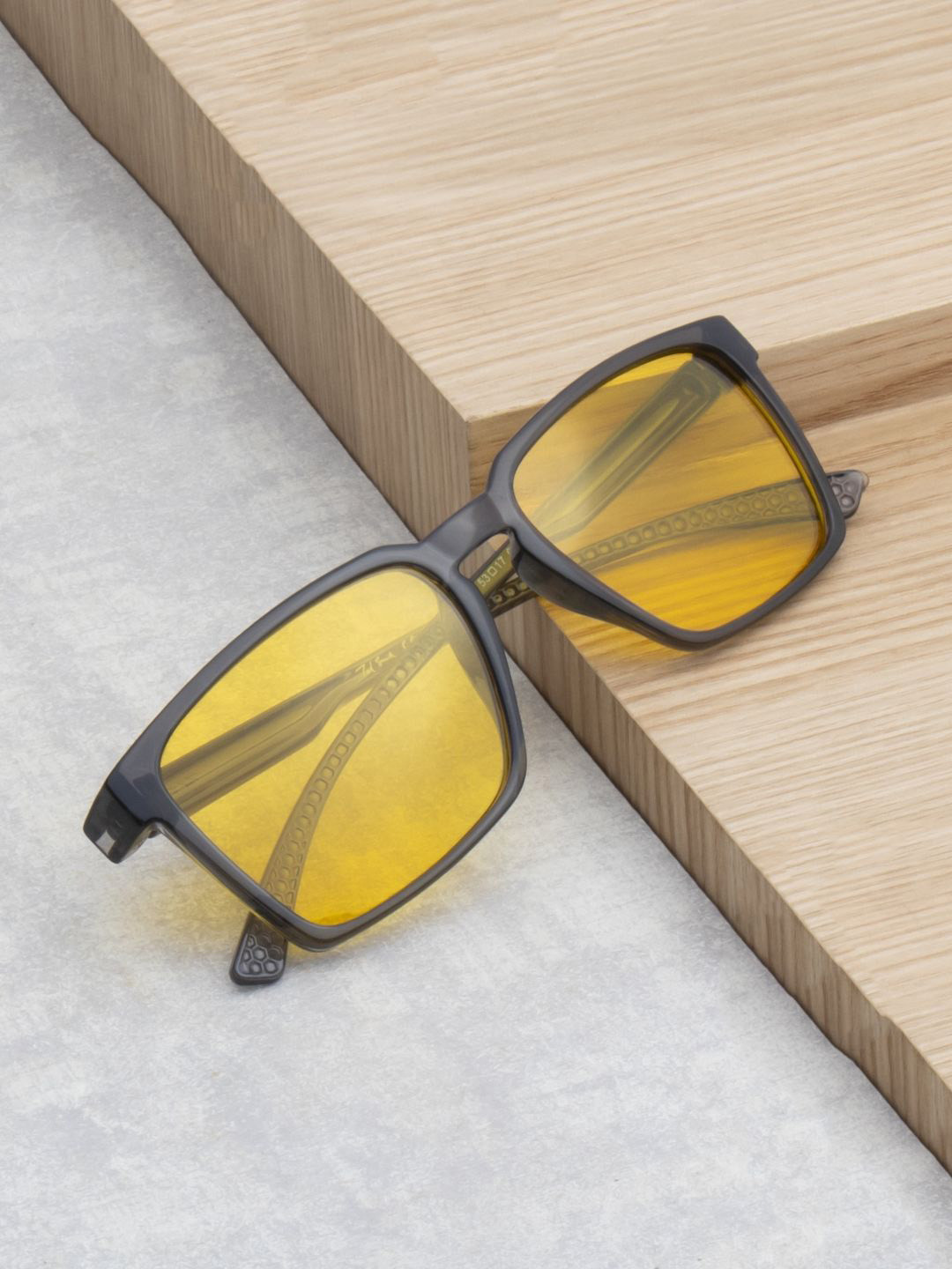 Ted Smith Yellow Night Vision Sports Aesthetic Sunglasses Mens with Polarised and UV Protected Lens