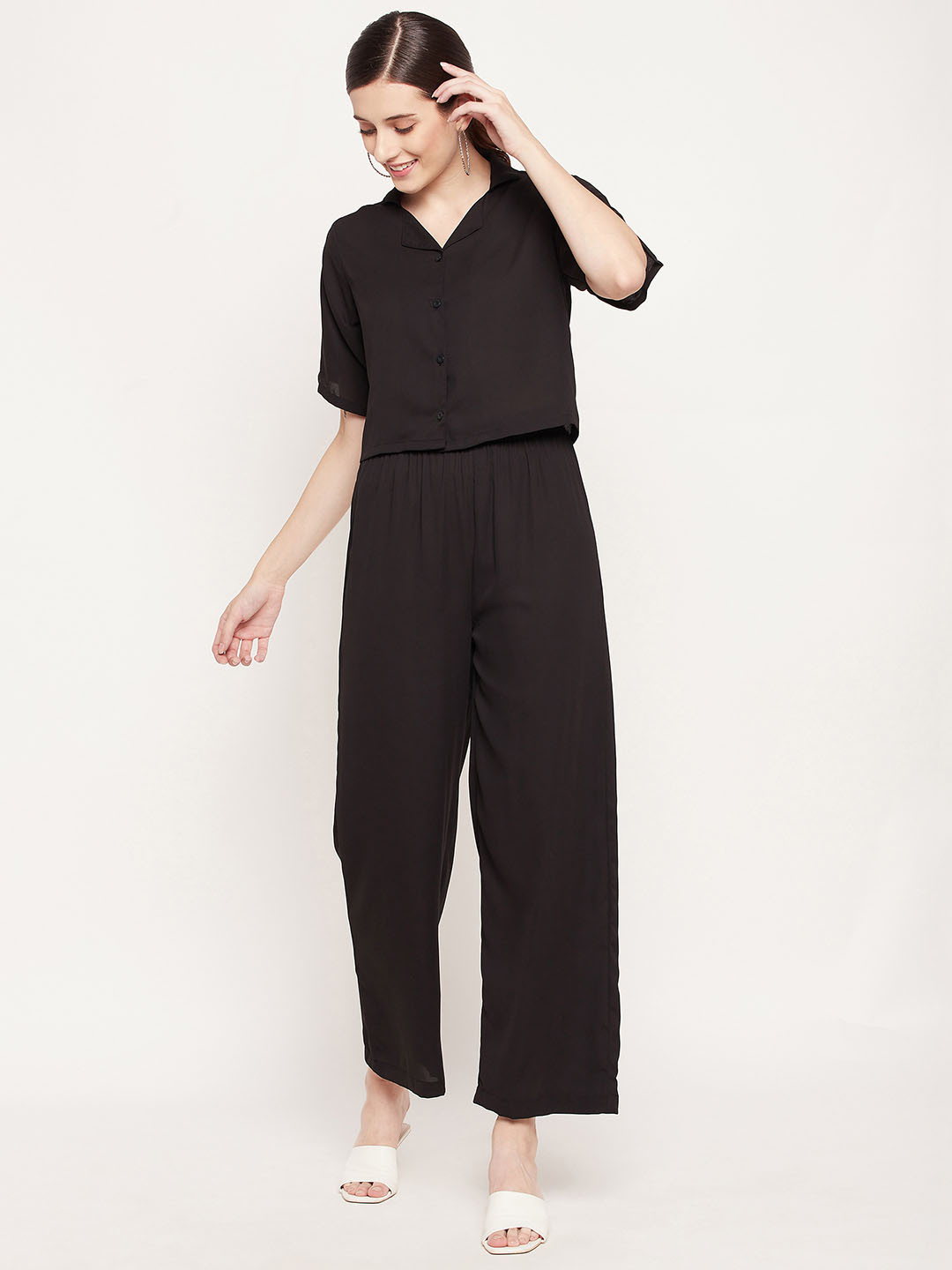 DressBerry Brown Lapel Collar Shirt With Trousers