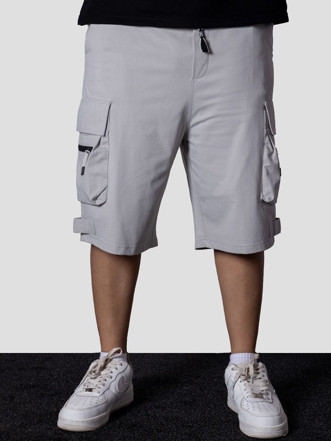 Hop Head Light Grey Military Cargo Oversized Shorts