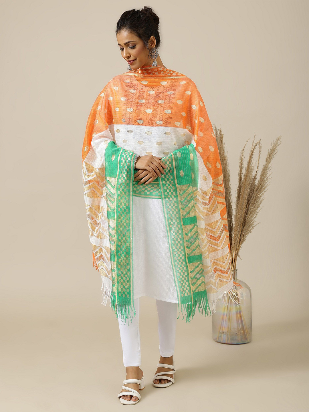 BANJARA INDIA Woven Design Dupatta with Zari
