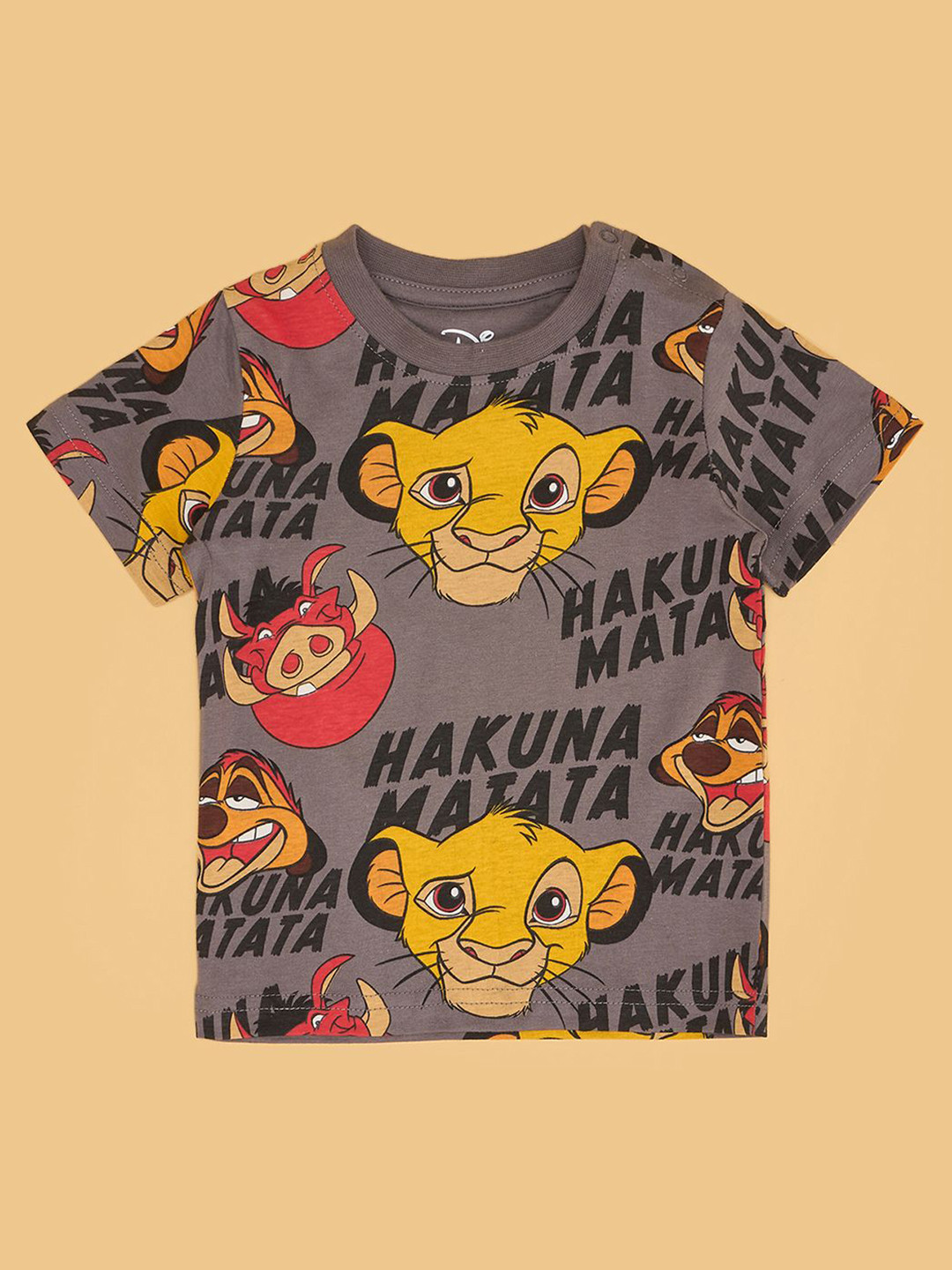 Pantaloons Baby Boys Lion King Graphic Printed Round Neck Cotton T-shirt