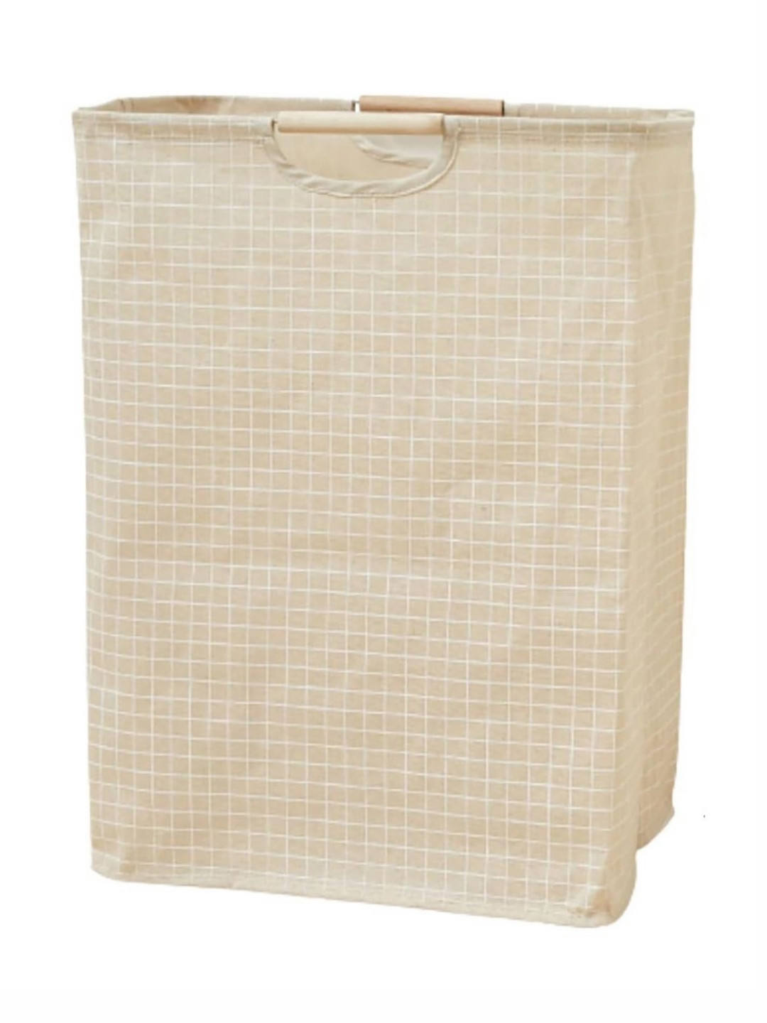 HOUSE OF QUIRK Beige & White Checked Laundry Bag 52L