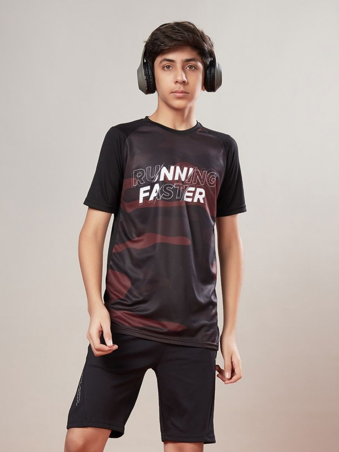 Technosport Boys aw'24 UPF50 Typography Printed Casual T-shirt