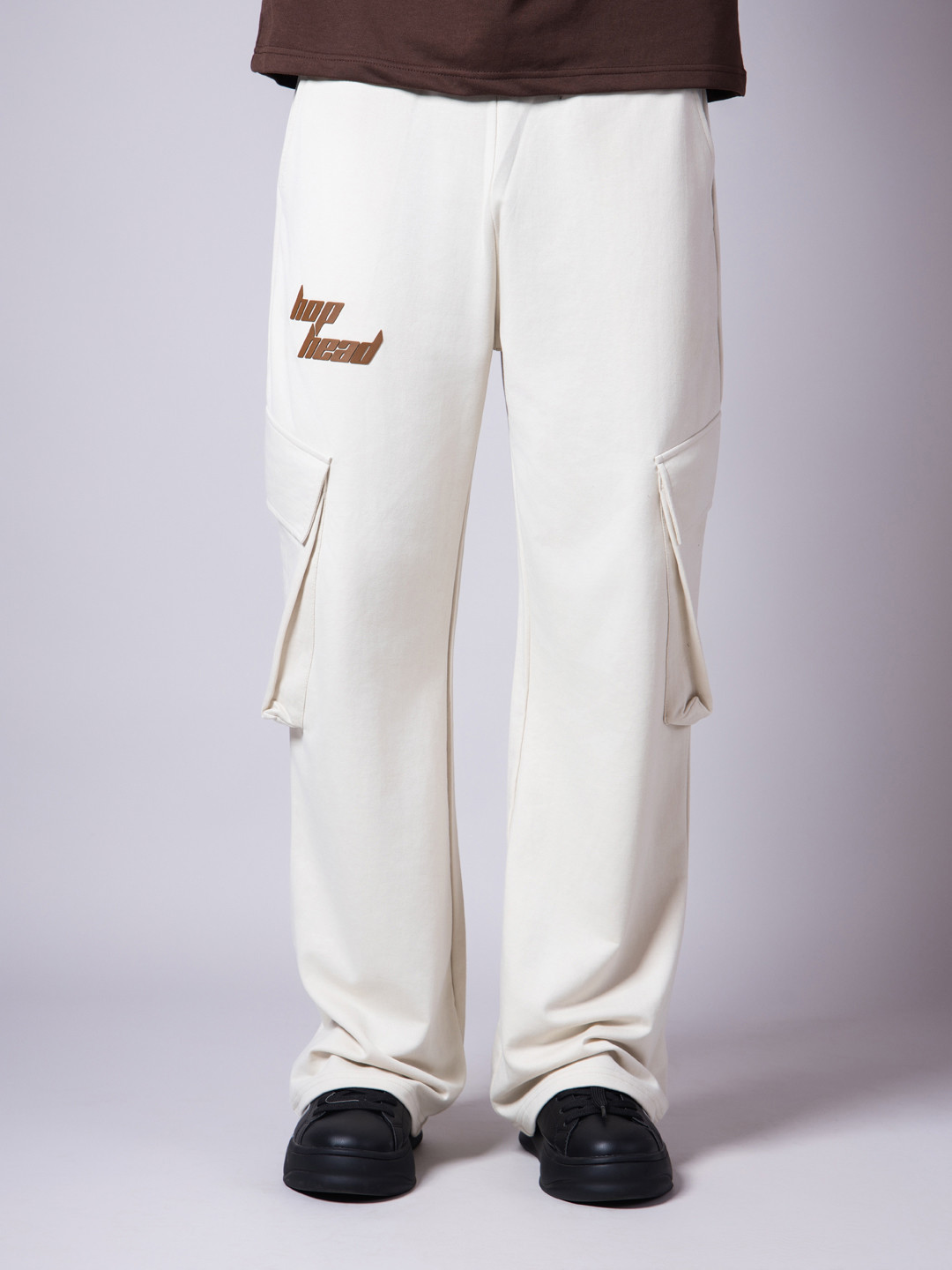 HOP HEAD Men Straight Fit Mid-Rise Baggy Cargo Track Pants