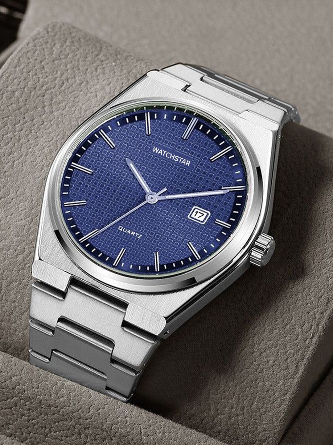 WATCHSTAR Men Patterned Dial & Stainless Steel Straps Analogue Watch Royal Blue