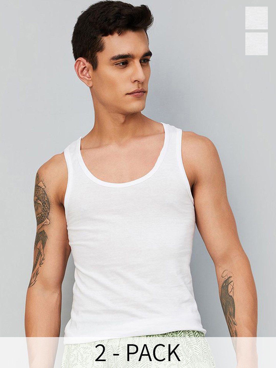 Max Pack of 2 Men Solid Vest