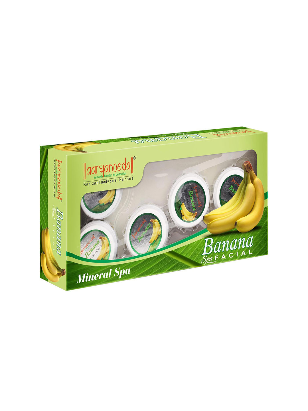 Aryanveda Set of 5 Banana Mineral Spa Facial Kit With Aloe Vera Extract - 210g