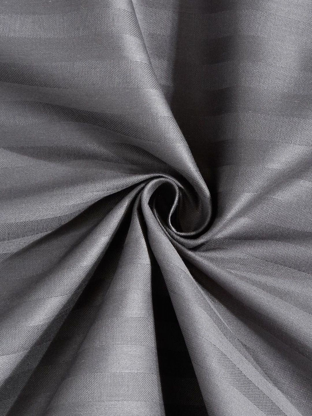 MARK HOME Grey Striped Cotton 210 TC King Fine Bedsheet with 2 Pillow Covers-274 x 223 cm