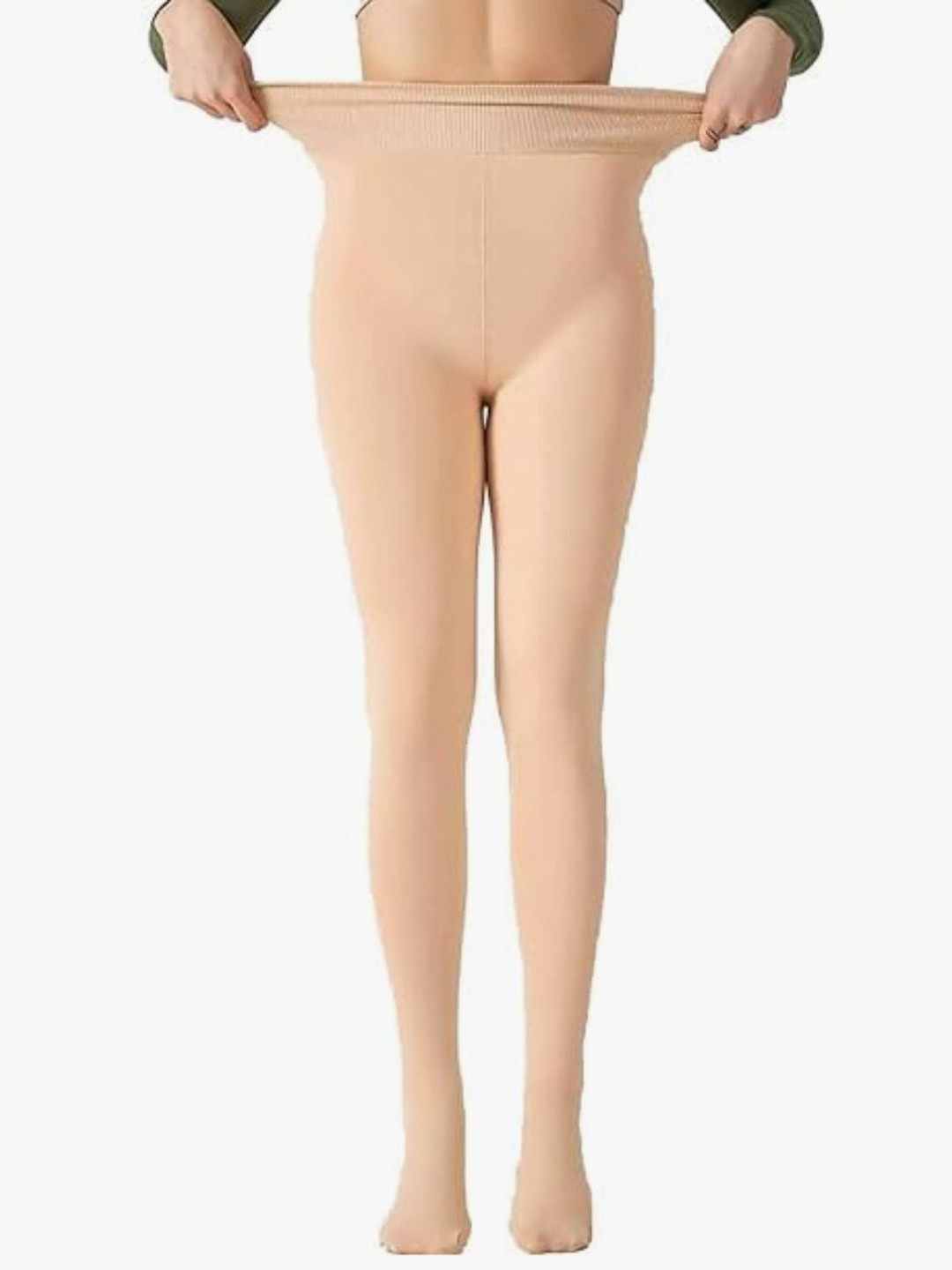 HOT BEES Women Soild Fleece Winter Fur Pantyhose Stockings