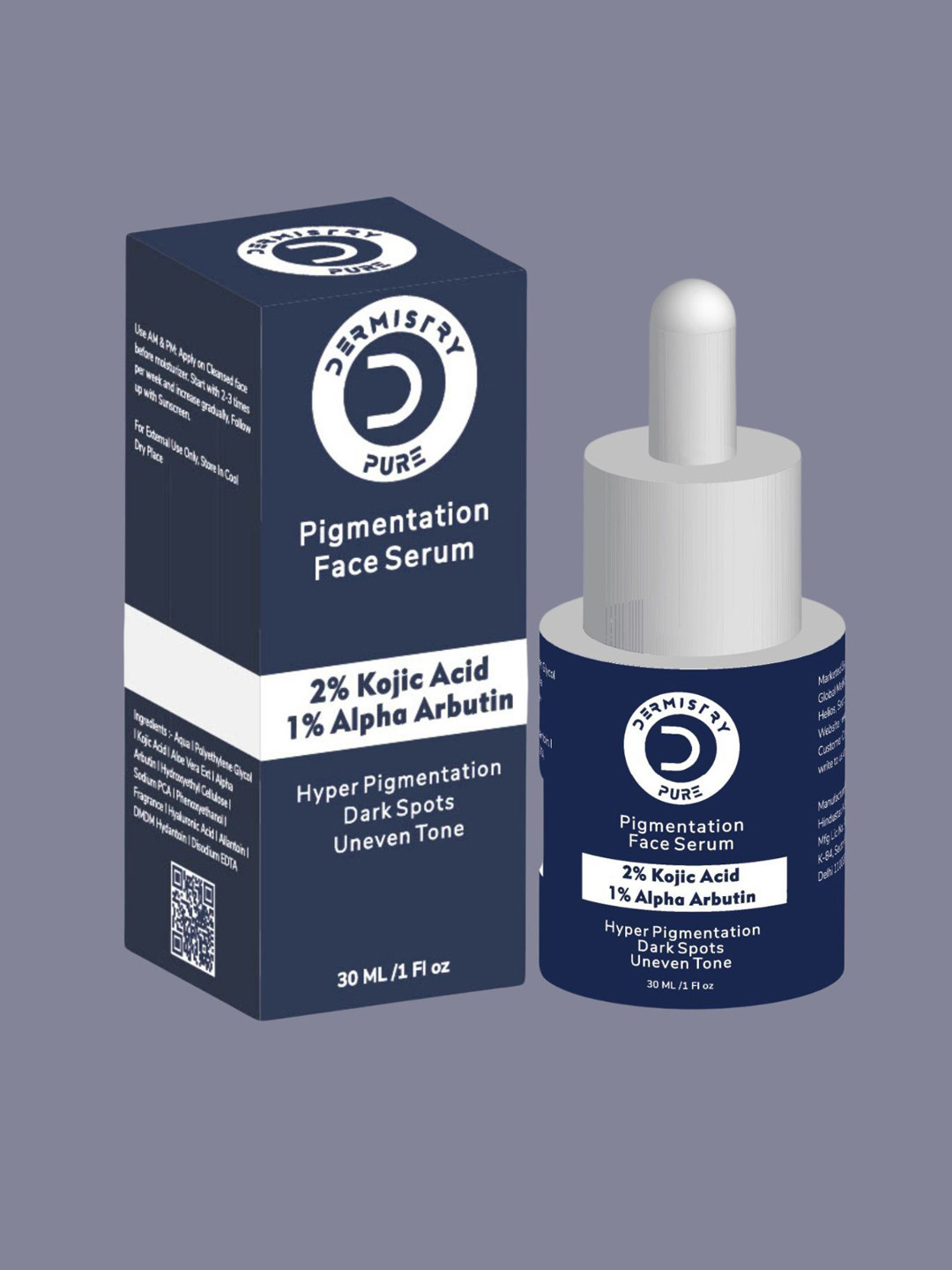 DERMISTRY Pure 2% Kojic Acid 1% Alpha Arbutin Light Pigmentation Serum- 30 ml