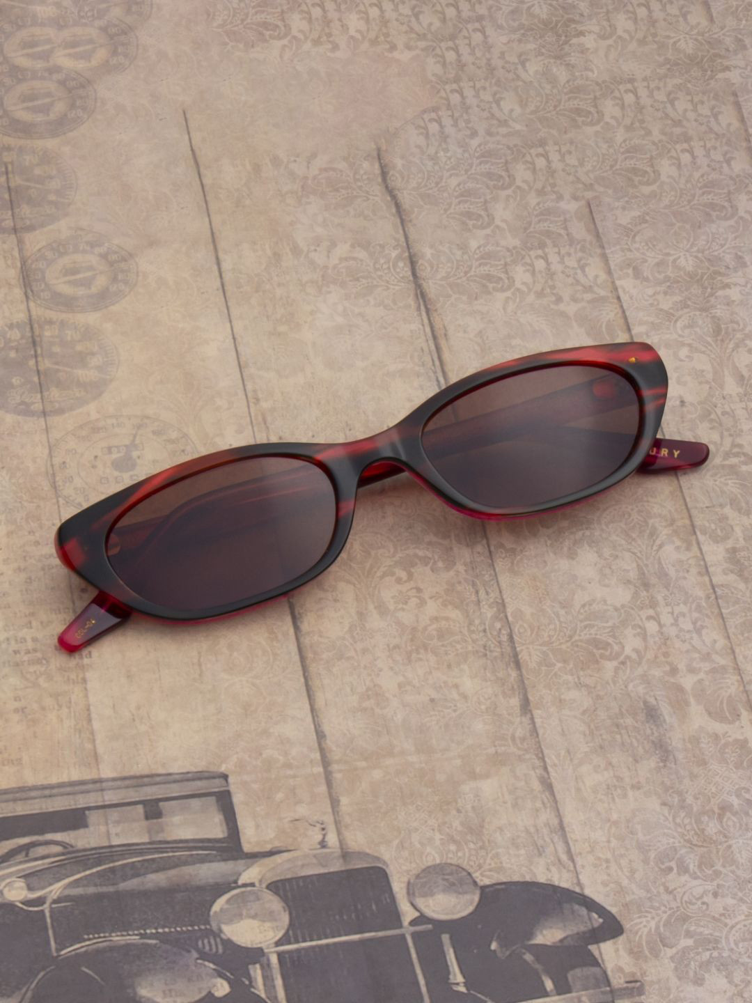 Ted Smith Brown Cateye Aesthetic Luxury Acetate Women Sunglasses with Polarised Lens