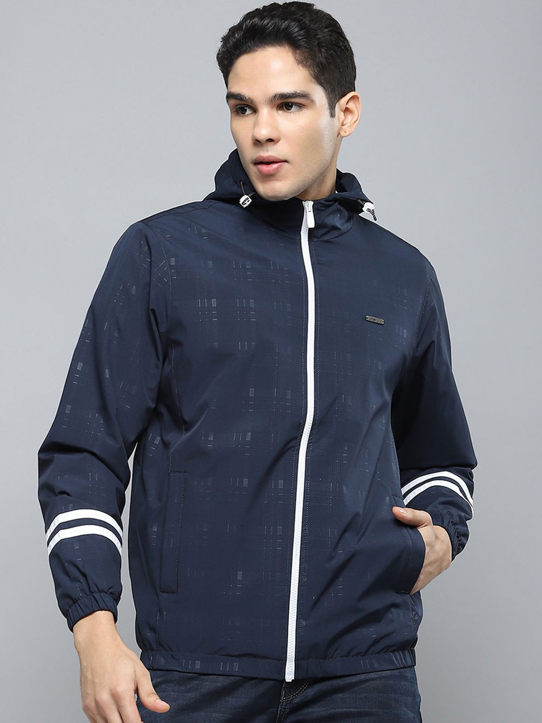 Cloak & Decker Men Hooded Solid Casual Sporty Jacket