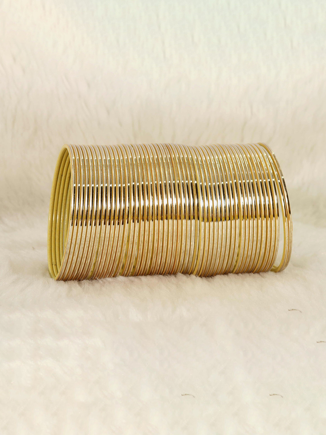 Set of 48 Simple Plein Glossy Finished Metal Bangles