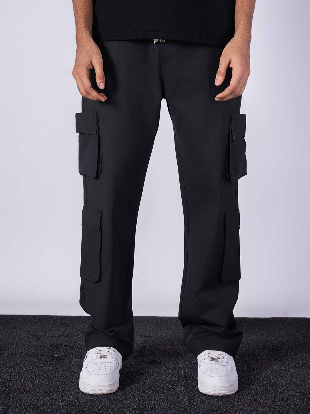 HOP HEAD Men Cotton Straight Fit Easy Wash Cargos Track Pants