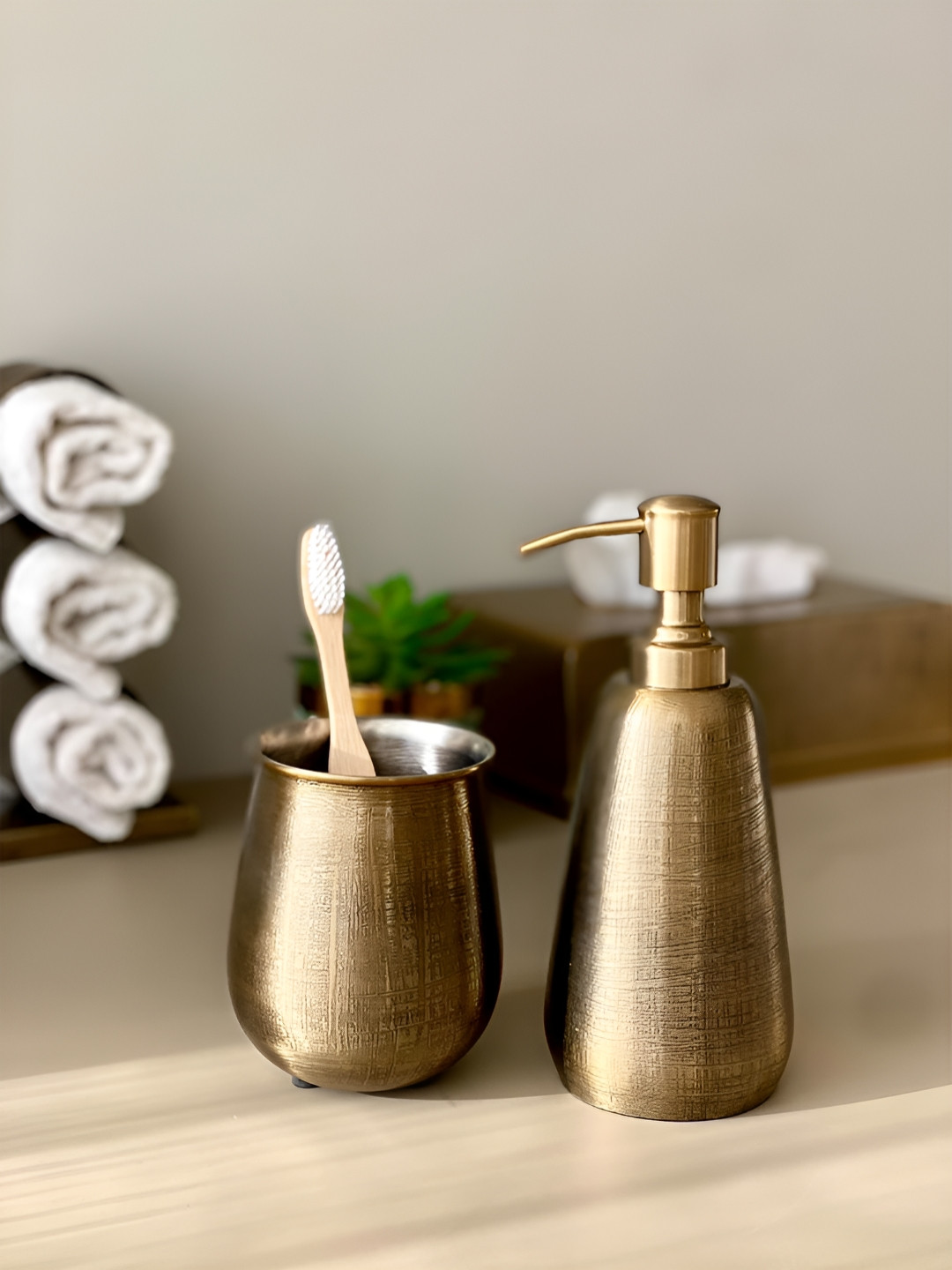 Mason Home Myra Gold-Toned 2 Pieces Stainless Steel Bath Accessories Set