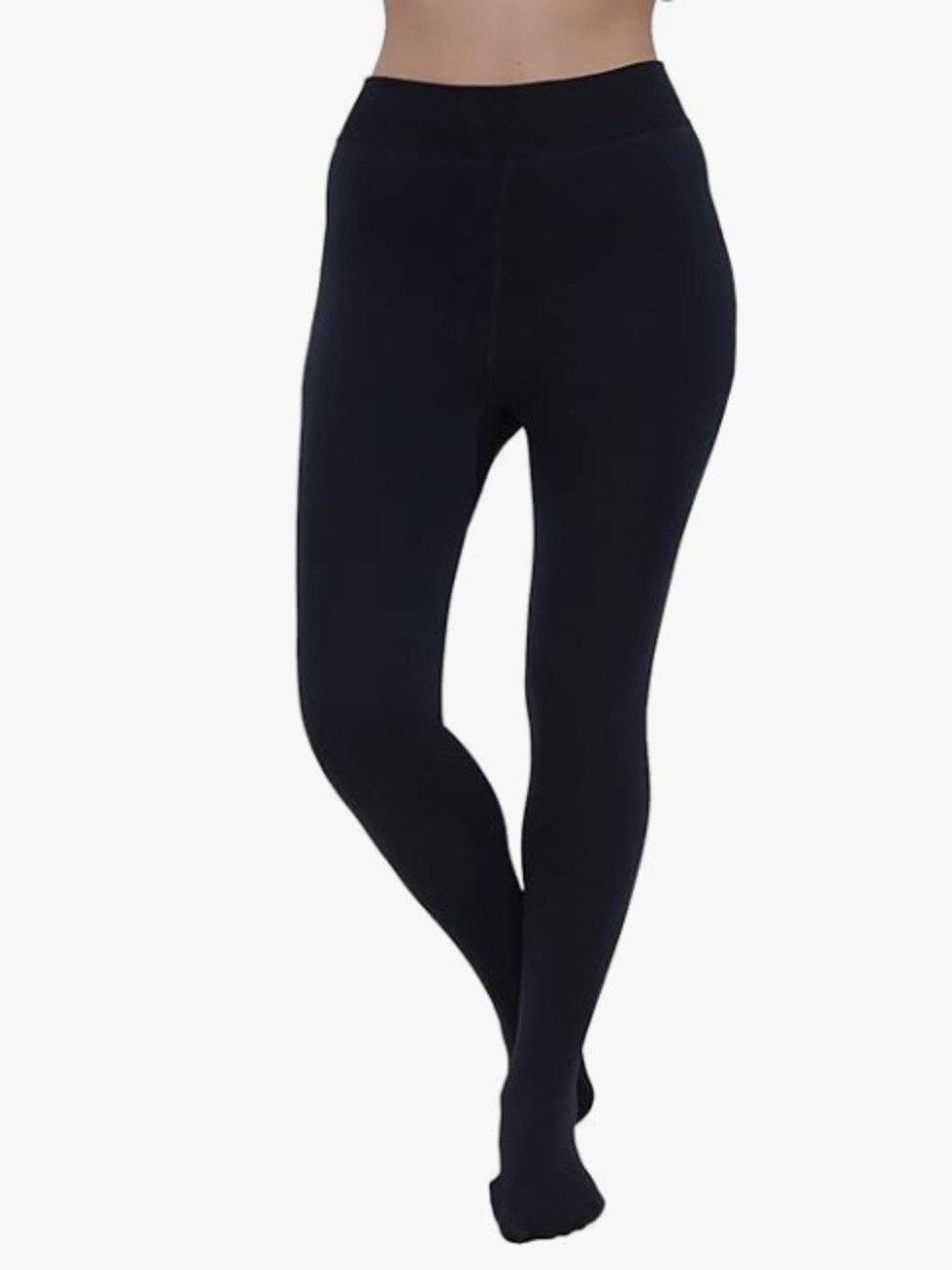 HOT BEES Women Soild  Fleece Winter Fur Pantyhose Stockings