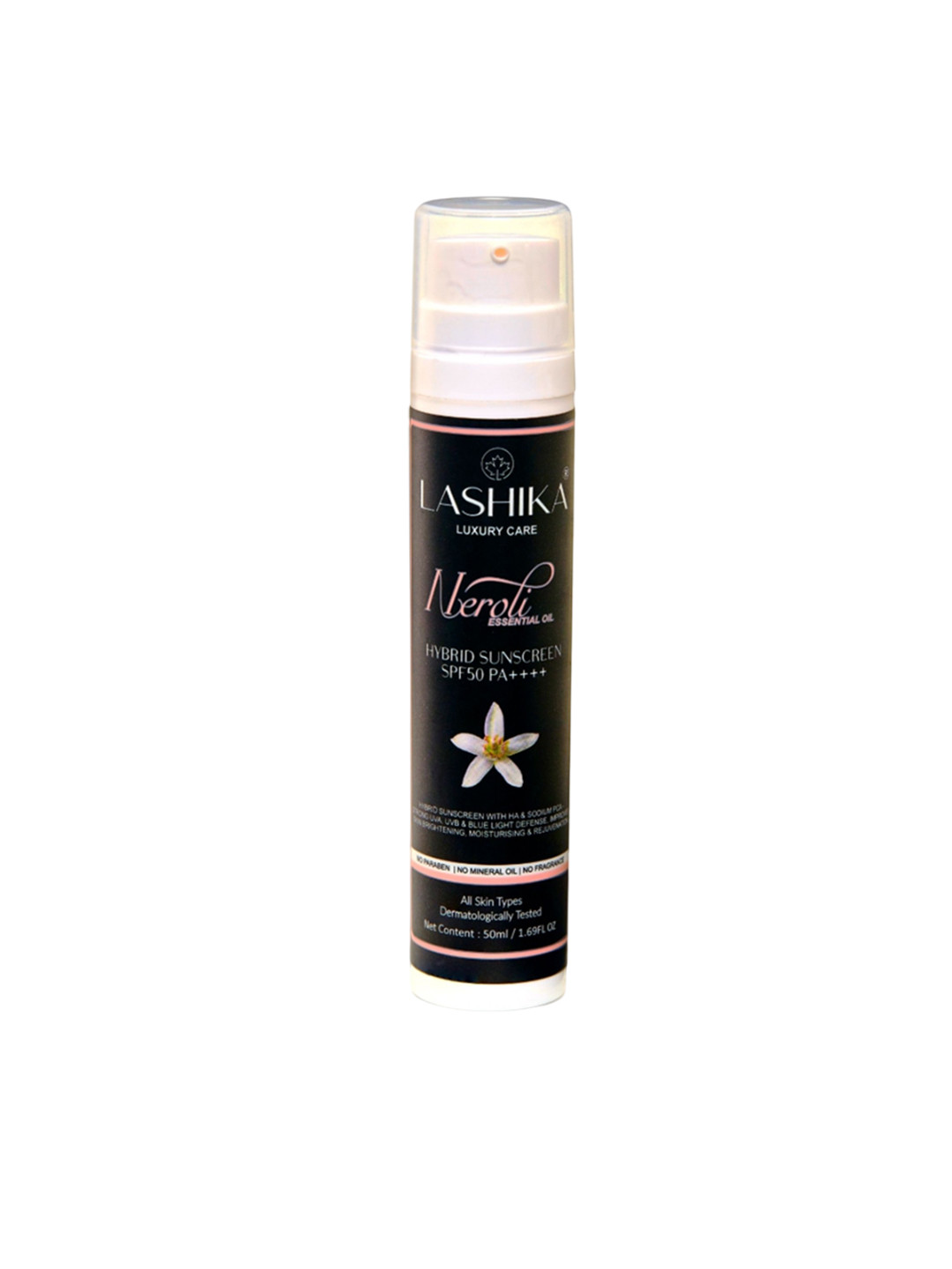 LASHIKA Neroli Hybrid Double Protection Sunscreen SPF 50 PA ++++ - 50 ml