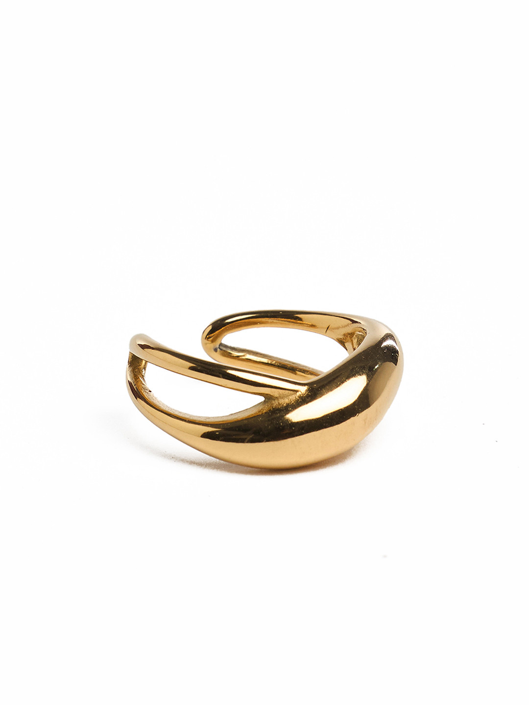 WHITE LIES Gold-Plated Adjustable Bold Finger Ring