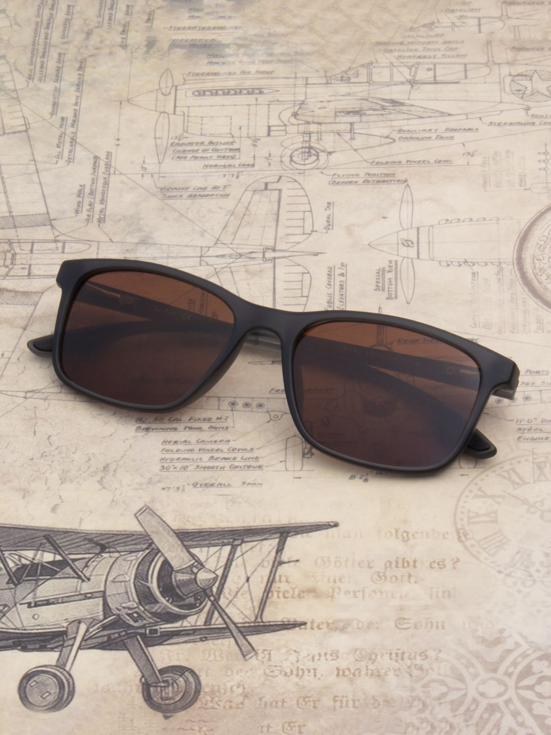 Ted Smith Unisex Brown Wayfarer Sports Brat Sunglasses With Polarised Lens