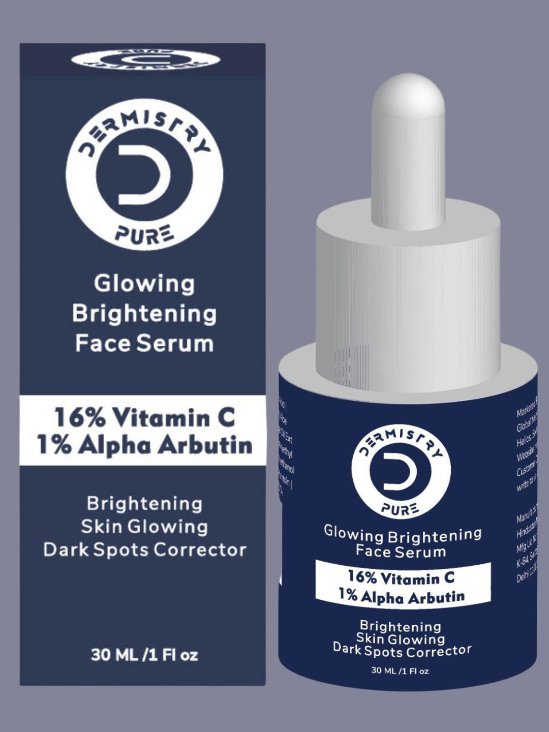 DERMISTRY Pure 16% Vitamin C 1% Alpha Arbutin Dark Spot Corrector Serum- 30 ml