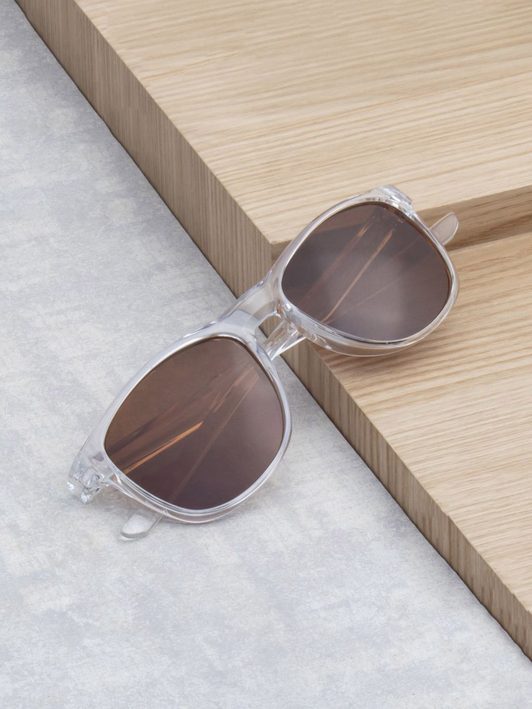 Ted Smith Crystal-Brown Sports Aesthetic Mens Sunglasses with Polarised and UV Protected Lens