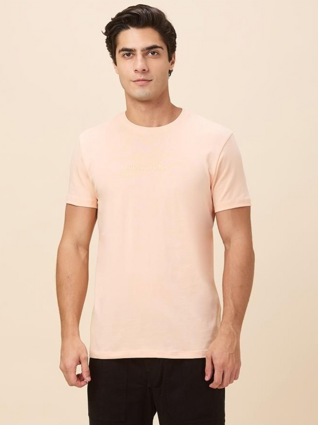 Being Human Men Cotton Slim Fit Solid T-shirt