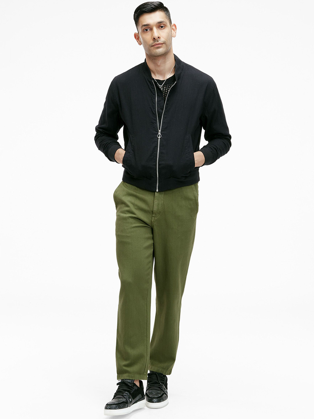 Terra Luna Men Cotton Bomber with Embroidered Jacket