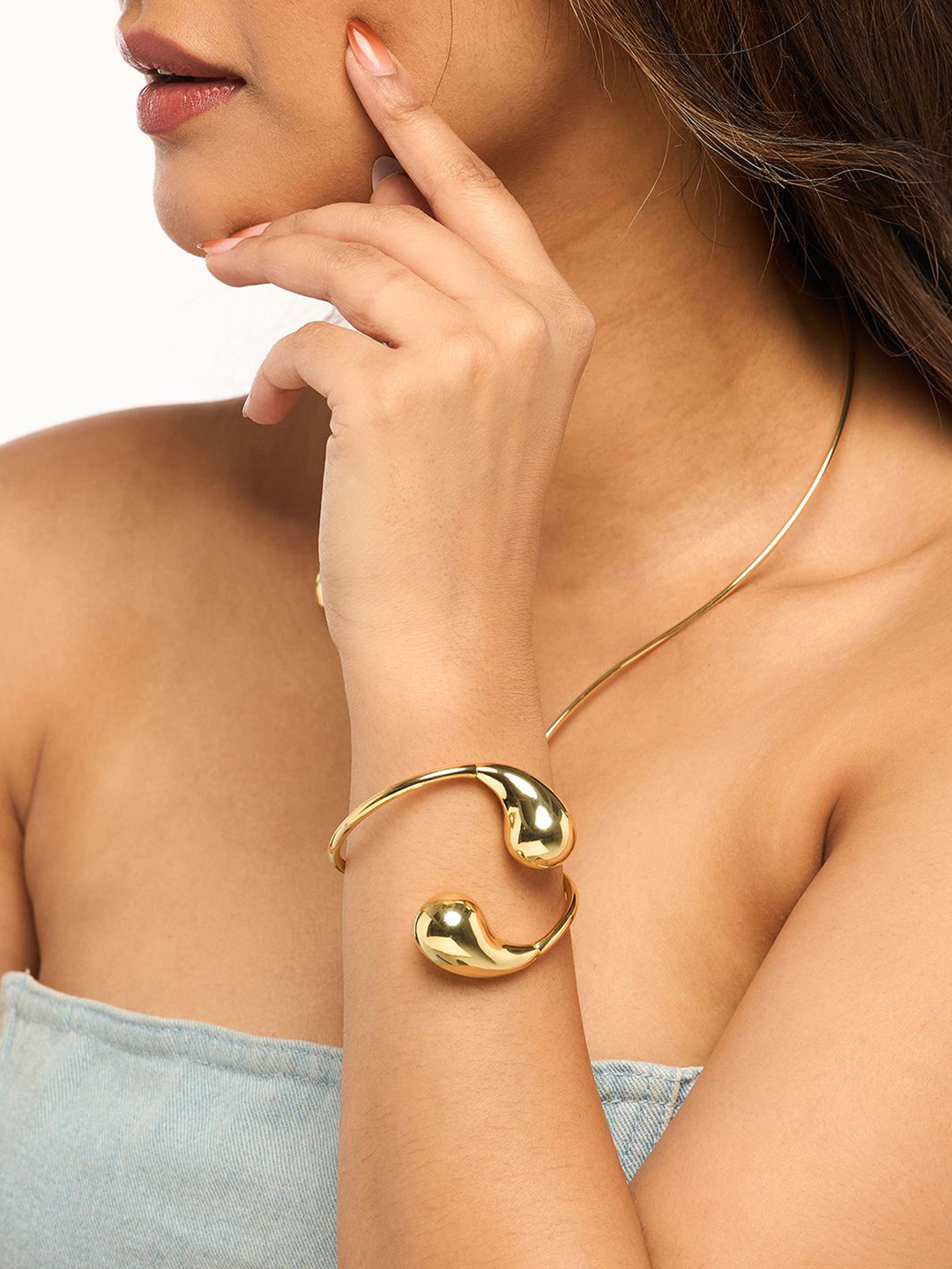 WHITE LIES Teardrop Cuff Bracelet