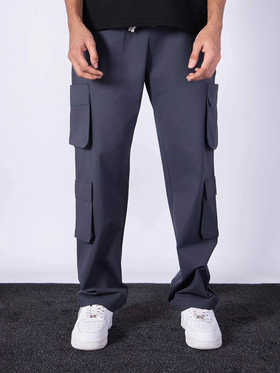 HOP HEAD Men Cotton Straight Fit Easy Wash Cargos Track Pants