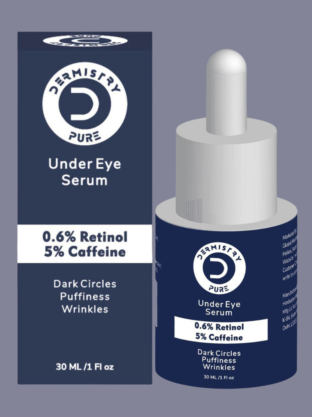 DERMISTRY Pure 0.6% Retinol 5% Caffeine Under Eye Serum - 30 ml
