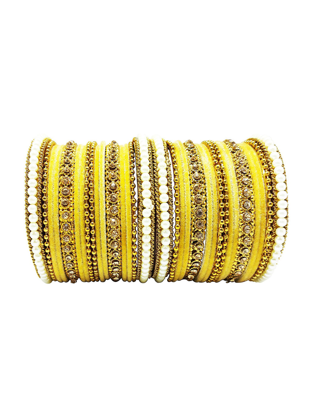 CHRISHAN Pack Of 32 Artificial Stones Studded Bangles