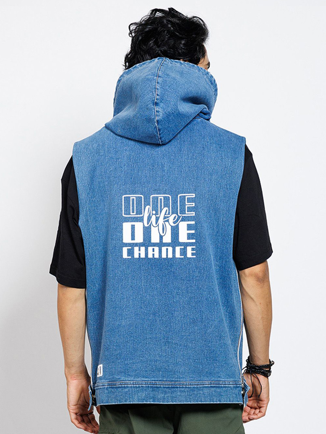 FIBONACCI Men One Life Fusion Denim Hoodie