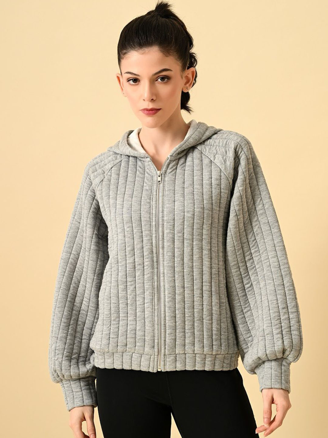 PANDORNA Women Hooded Solid Casual Open Front Jacket