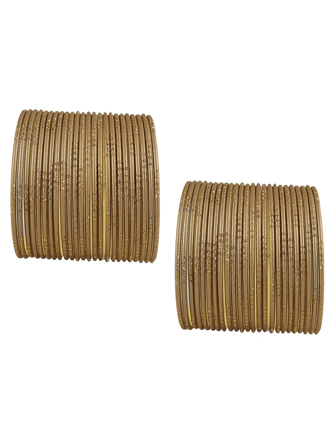 ZULKA Set Of 48 Gold Plated Glitter Bangles