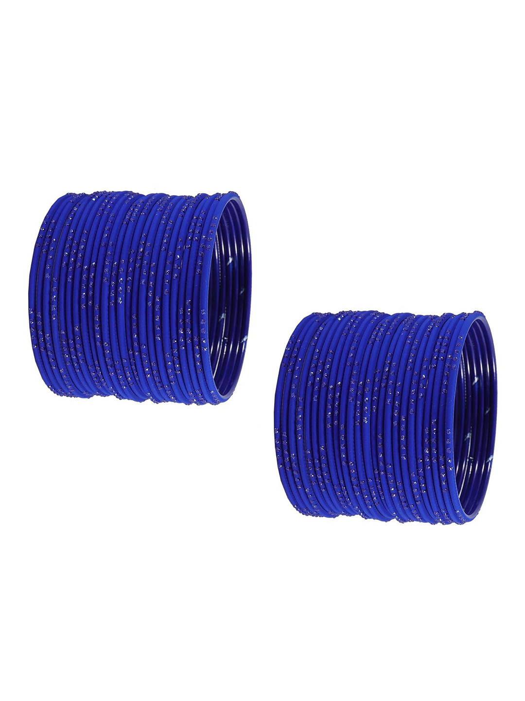 ZULKA Set of 48 Glitter Polka Dots & Cutting Design Stylish Metal Bangles