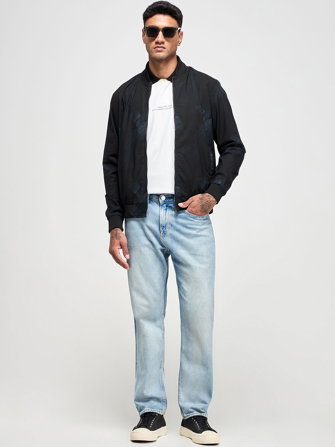 Red Flame Men Graphic Printed Stand Collar Bomber Jacket