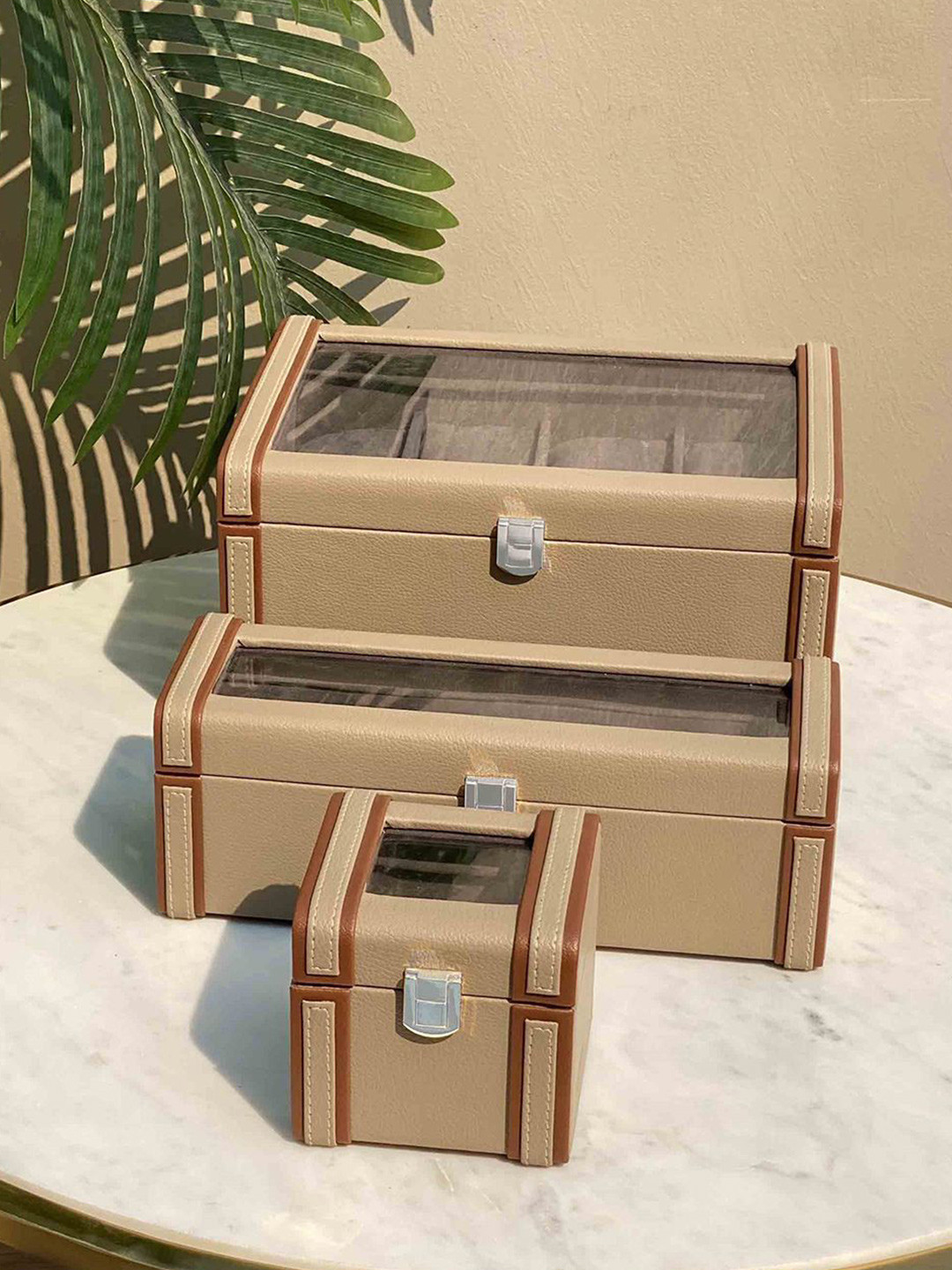 Mason Home Taupe 8 Slots Watch Box Organisers