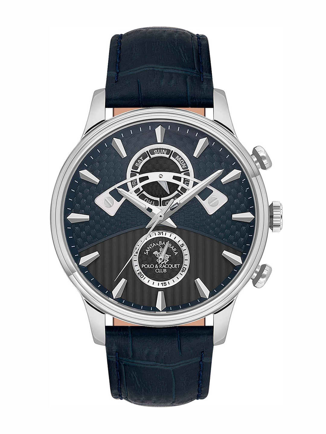 SANTA BARBARA POLO & RACQUET CLUB Men Dial & Leather Straps Reset Time Watch SB.1.10593-3