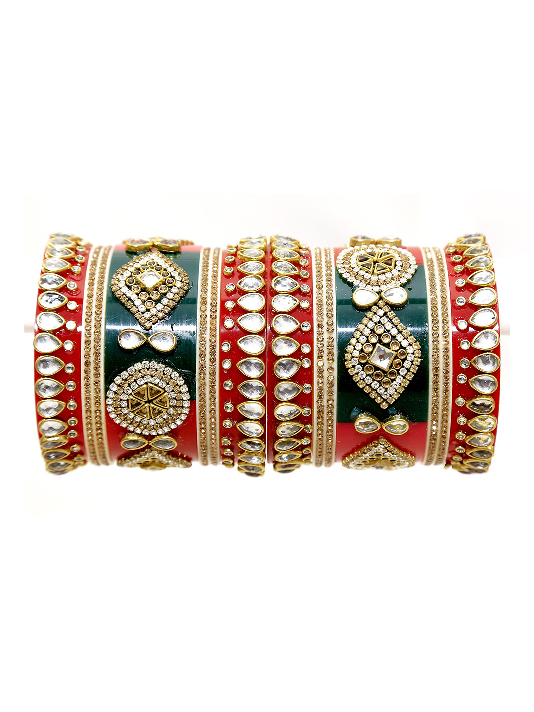 Align Set Of 2 Gold-Plated AD Stone Studded Bangles