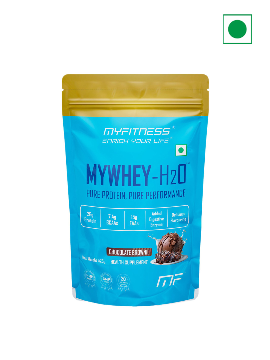 Myfitness Mywhey H2O Whey Protein Powder Chocolate Brownie 525g - 15 Servings