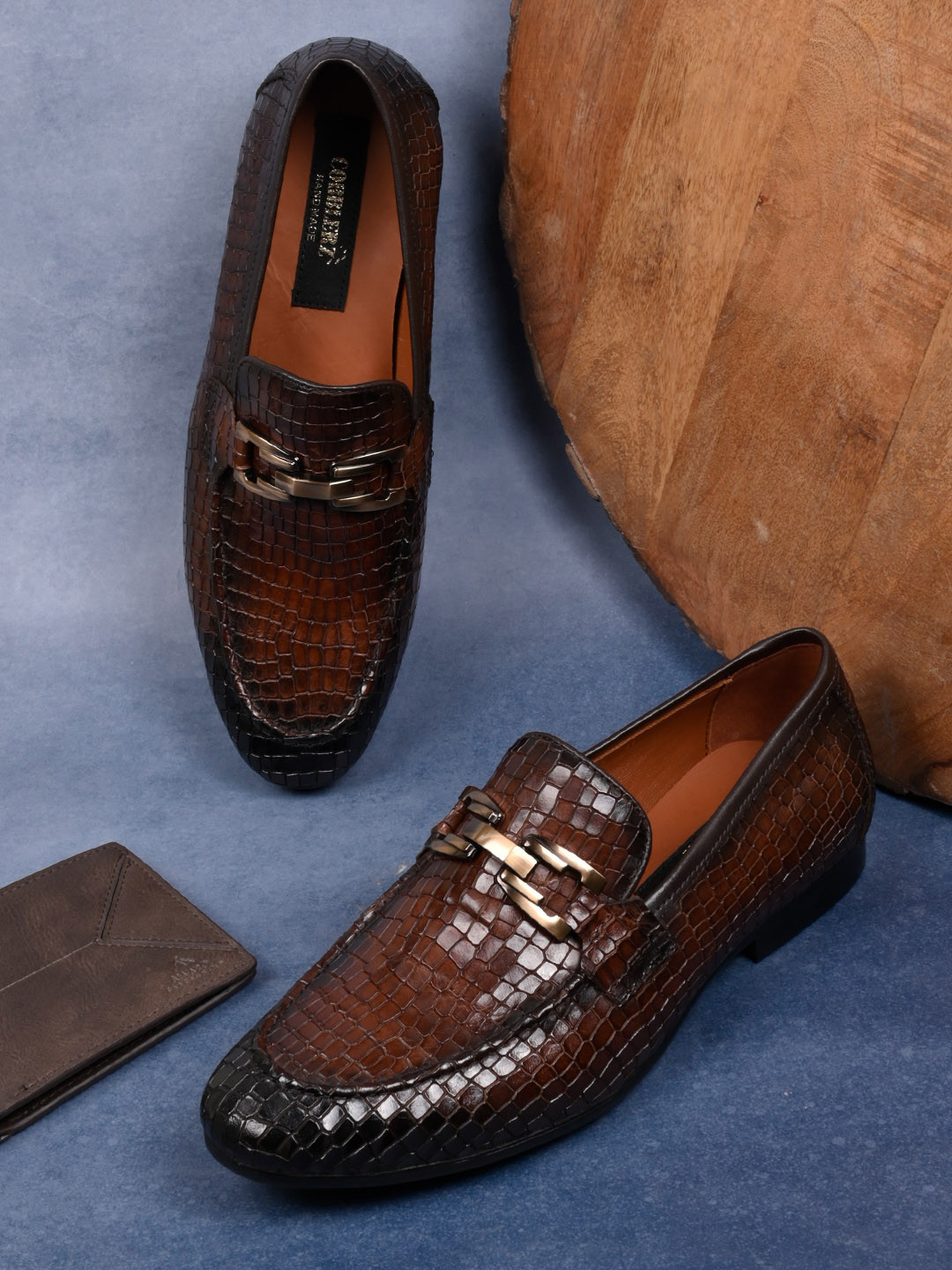 Cobblerz Men Printed Leather Loafers