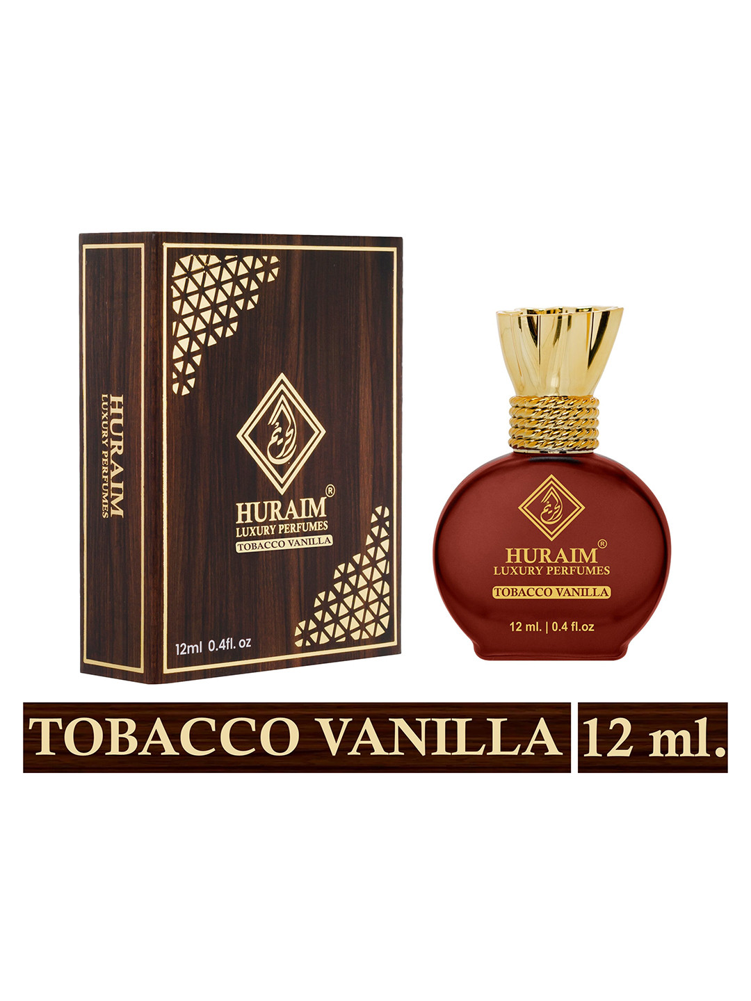HURAIM Tobacco Vanilla 100% Natural & Pure Alcohol Free Attar - 12 ml