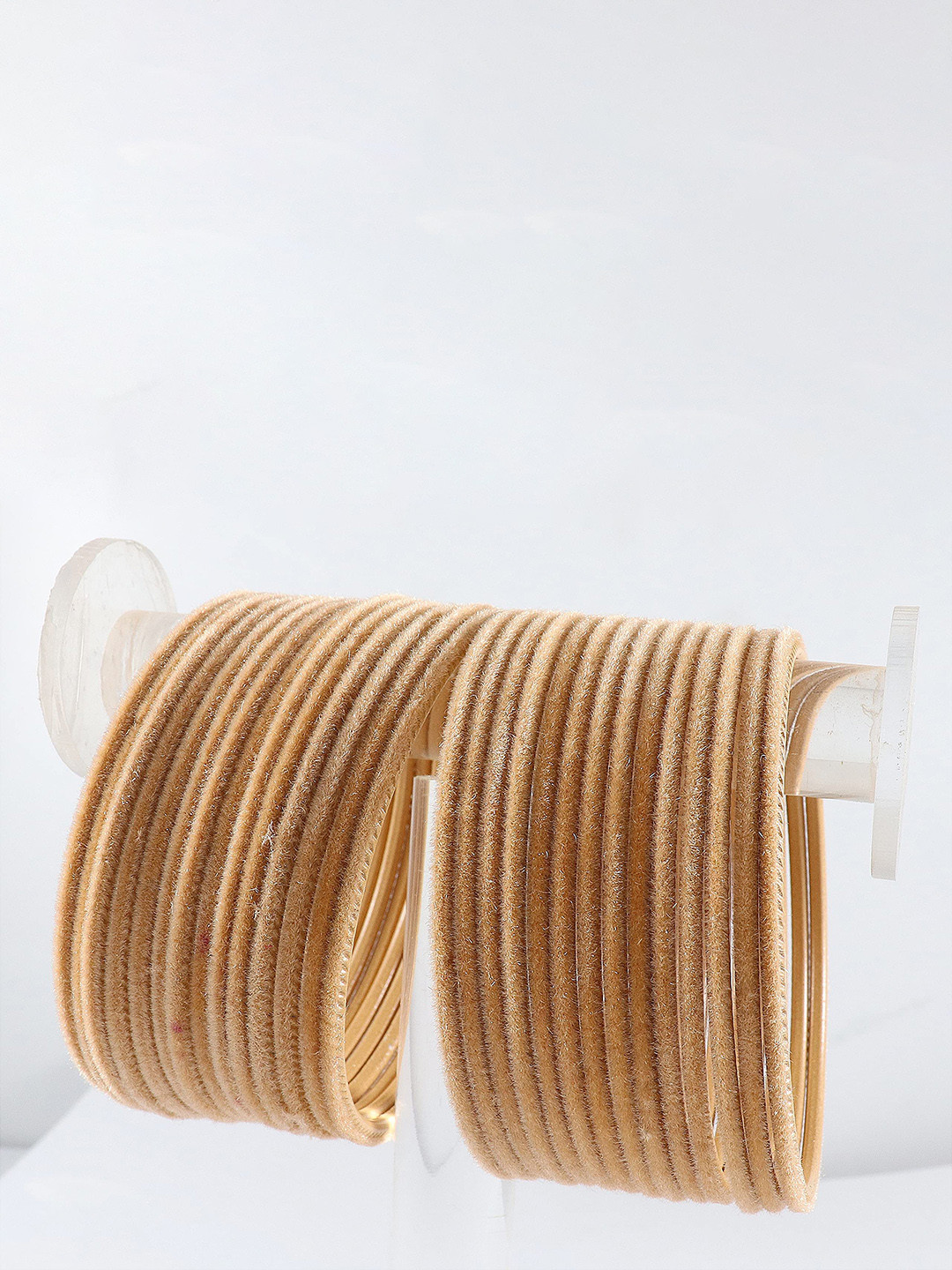 ZULKA Set of 48 Plain Velvet Finish Metal Bangle