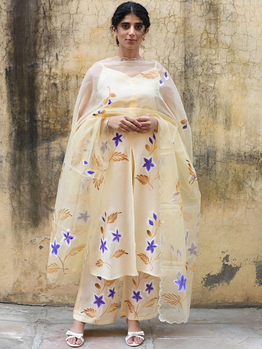 Rangeelo Floral Print Pure Cotton Kurta with Trousers & Dupatta