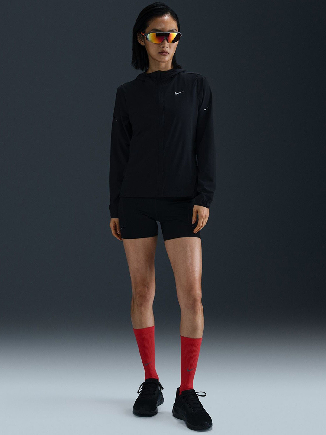 Nike Women Swift Solid Hooded Sporty Jacket