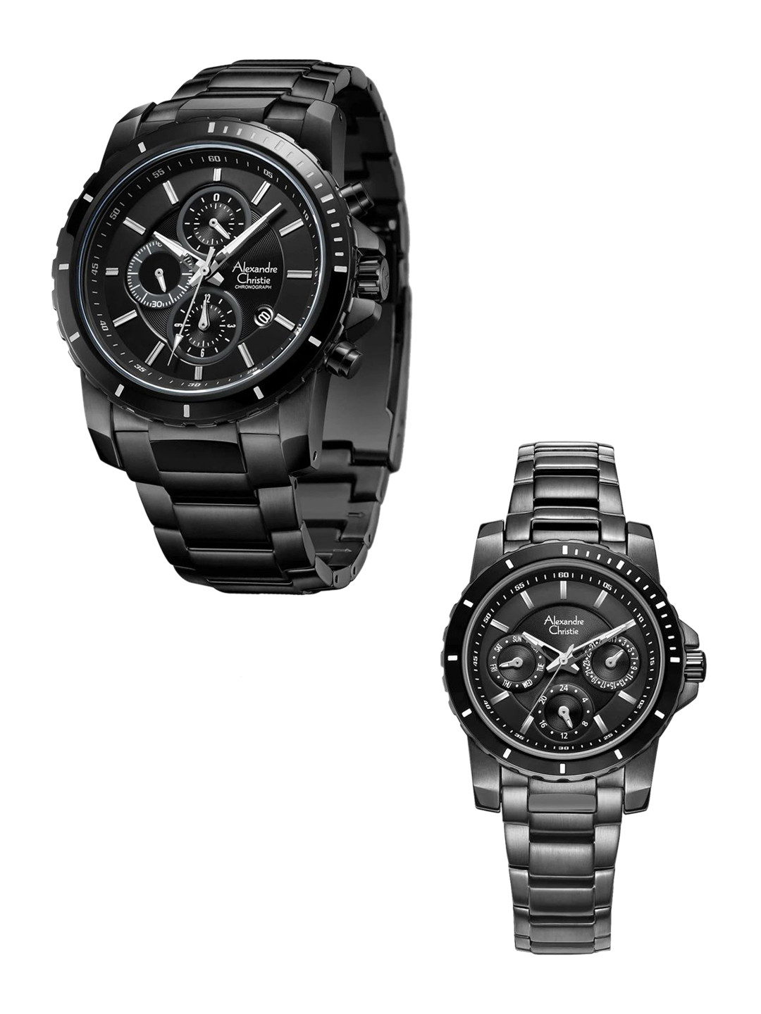 Alexandre Christie Unisex Analogue His and Her  Watch 6141MCBFIPBA-Black