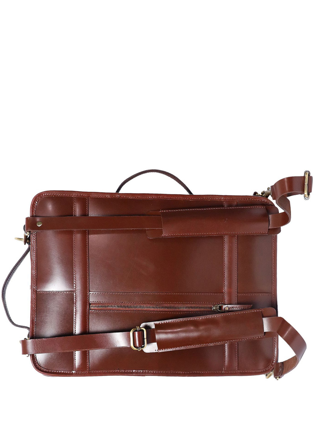 Celtic Unisex Brown Solid Leather YokeStyle Backpack Sleek  Minimal  Everyday Essential