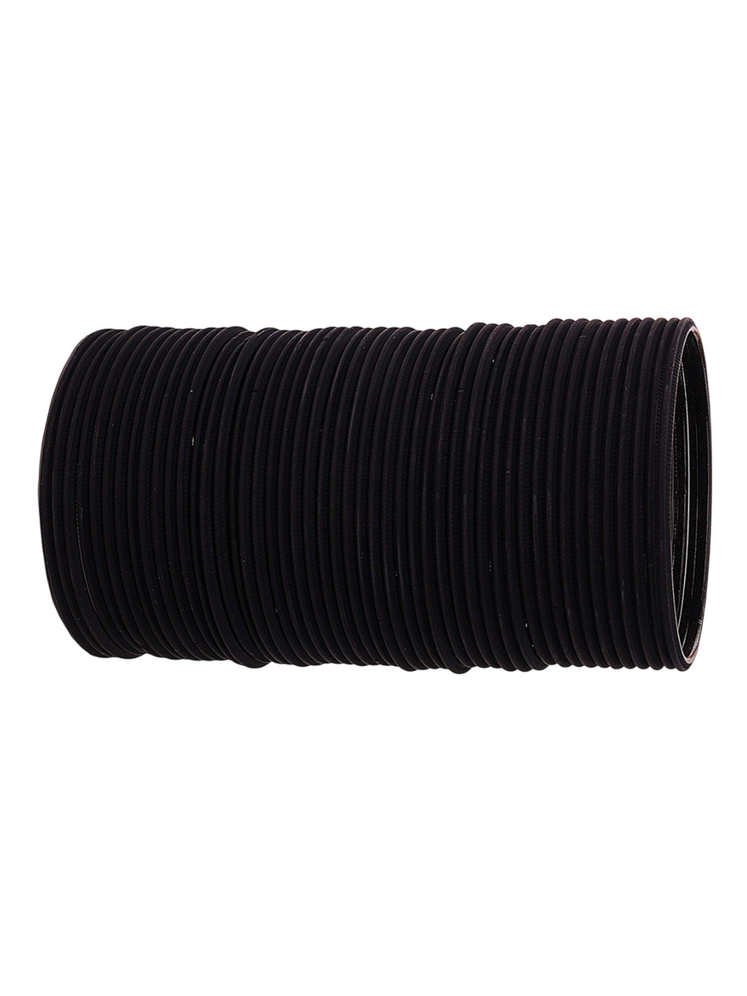 ZULKA Set of 48 Black Matte Finish Metal Bangles