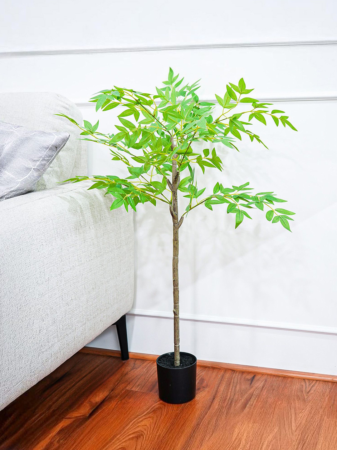 Nostrae by Ekhasa Green & Black Nandica Artificial Plant With Pot