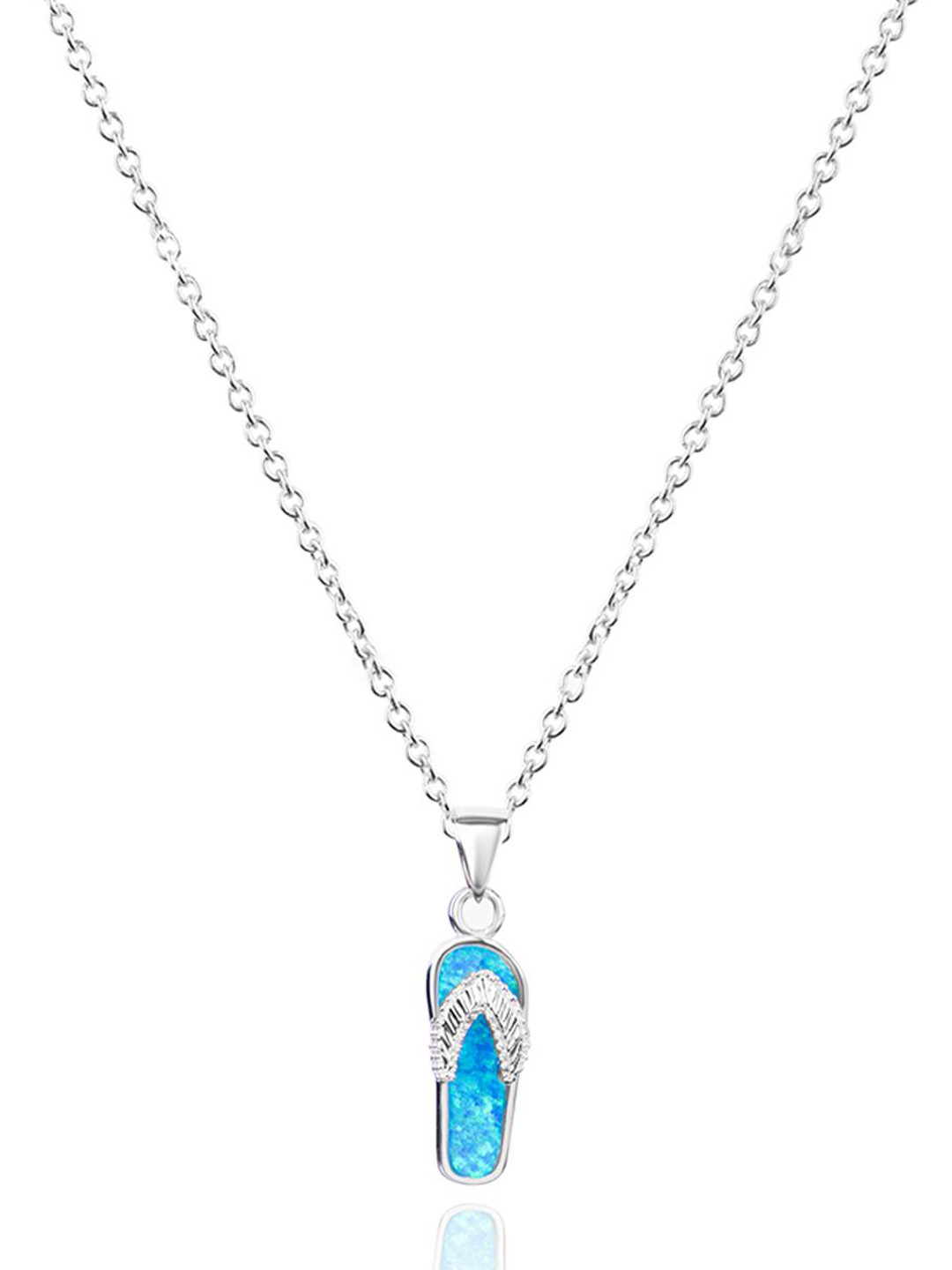 Nistra 925 Rhodium-Plated Sterling Silver Pendant With Chain
